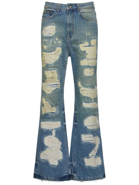 FLÂNEUR: Distressed flared denim jeans - men_0 | Luisa Via Roma
