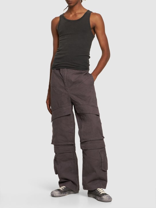 Entire Studios: Wide leg cotton cargo pants - Brown/Grey - men_1 | Luisa Via Roma