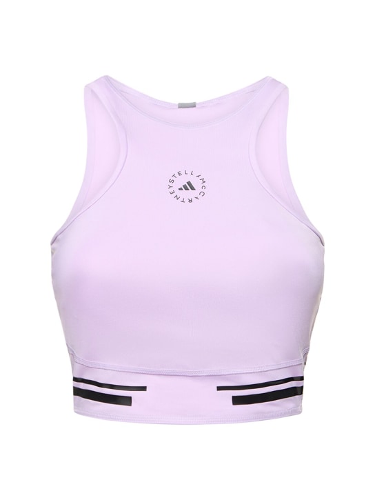 adidas By Stella McCartney: True Purpose recycled tech sports bra - Violet - women_0 | Luisa Via Roma