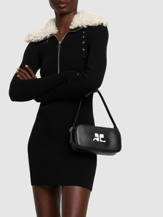 Courreges: AC leather shoulder bag - Black - women_1 | Luisa Via Roma