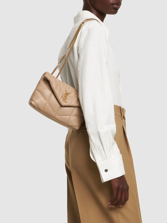 Saint Laurent: Puffer Toy quilted leather shoulder bag - Dark Beige - women_1 | Luisa Via Roma