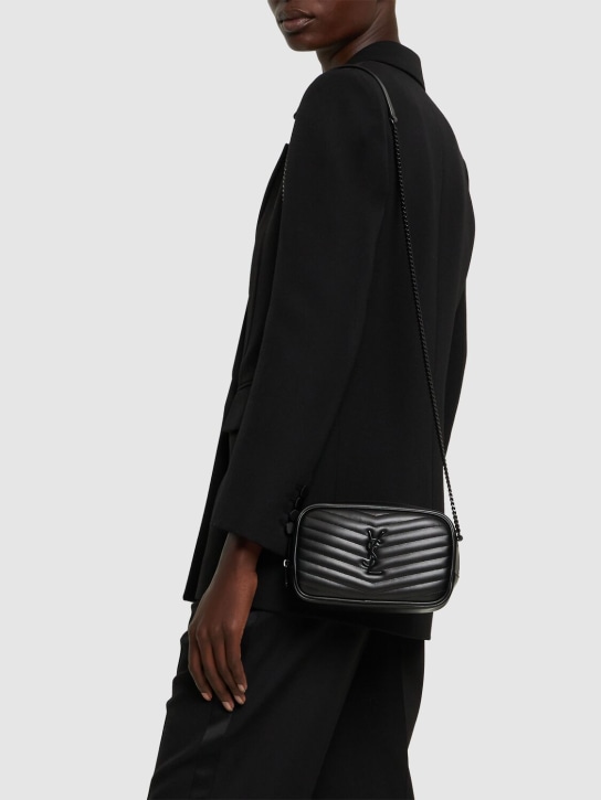 Saint Laurent: Mini Lou leather shoulder bag - Black - women_1 | Luisa Via Roma