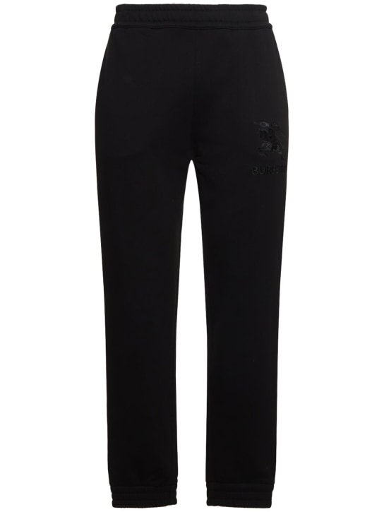 Burberry: Shorts de jersey con logo - Negro - men_0 | Luisa Via Roma