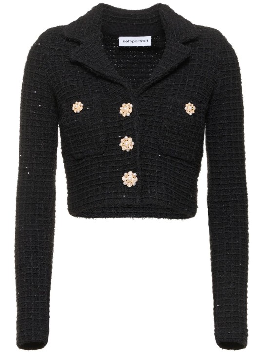 Sequined textured knit jacket - Self-portrait - Women | Luisaviaroma