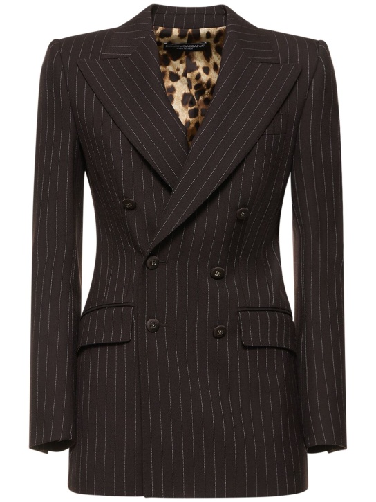 Dolce&Gabbana: Pinstripe wool jacket - Multicolor - women_0 | Luisa Via Roma