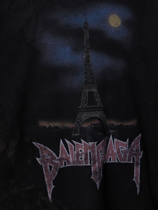 Balenciaga: Printed tech hoodie - Black - men_3 | Luisa Via Roma