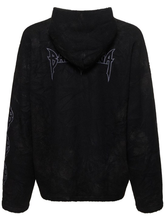 Balenciaga: Printed tech hoodie - Black - men_4 | Luisa Via Roma