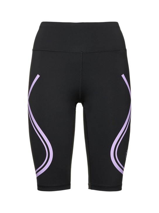 adidas By Stella McCartney: High waist biker shorts - Black - women_0 | Luisa Via Roma