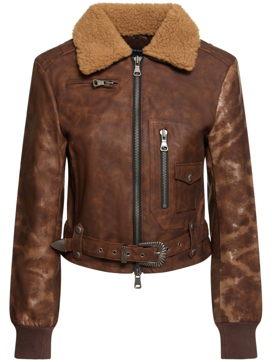 Andersson Bell: Veste en faux shearling Austin - Marron - women_0 | Luisa Via Roma