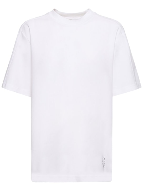 adidas By Stella McCartney: Sportswear logo cotton blend t-shirt - women_0 | Luisa Via Roma