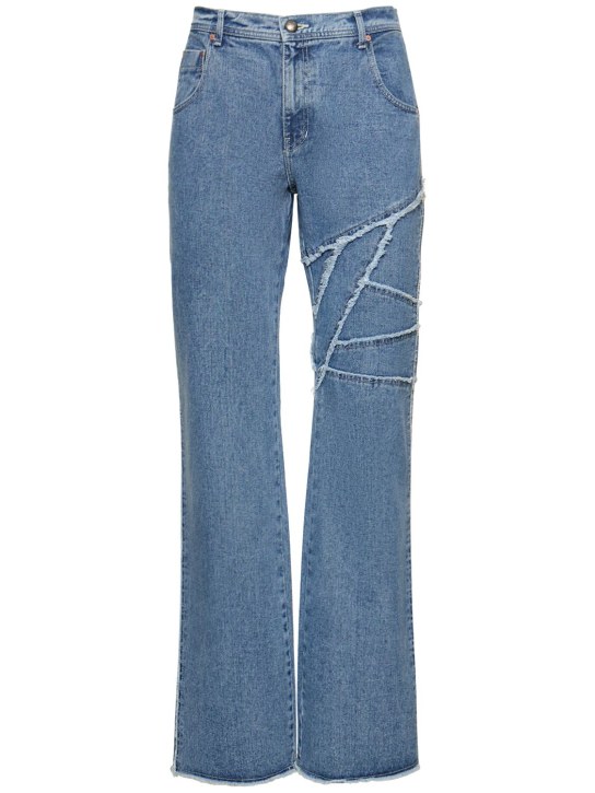 Andersson Bell: Ghentel raw-cut flared jeans - Blue - men_0 | Luisa Via Roma