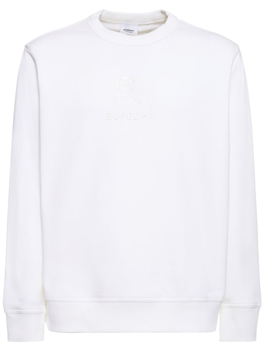 Burberry: Sweatshirt mit Logo „Tyrall“ - Weiß - men_0 | Luisa Via Roma