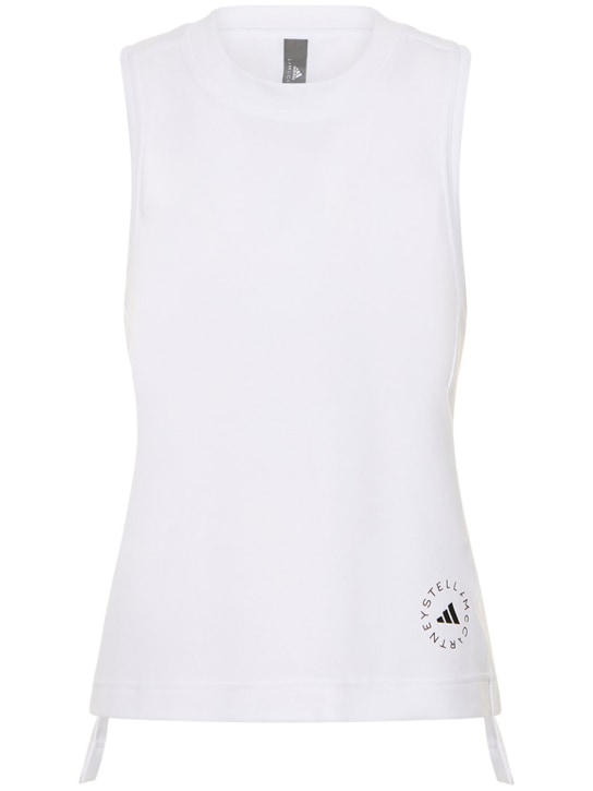 adidas By Stella McCartney: Sportswear logo tank top - White - women_0 | Luisa Via Roma