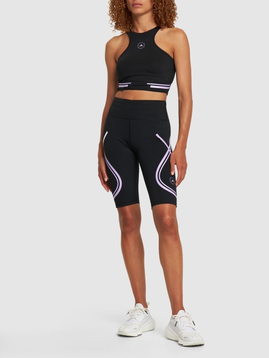 adidas By Stella McCartney: High waist biker shorts - women_1 | Luisa Via Roma