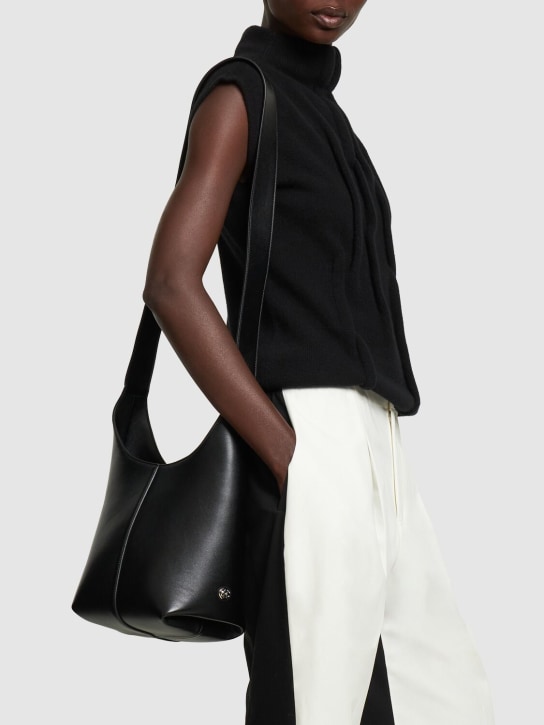 Michael Kors Collection: Mini Dede leather hobo bag - Siyah - women_1 | Luisa Via Roma