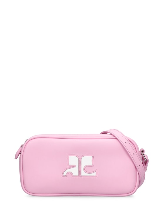 Courreges: AC leather shoulder bag - Candy Pink - women_0 | Luisa Via Roma