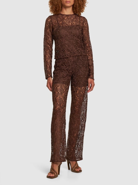 Saks Potts: Paloma レーストップ - ブラウン - women_1 | Luisa Via Roma