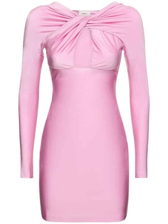 Coperni: Vestito in jersey con cutout - Rosa - women_0 | Luisa Via Roma