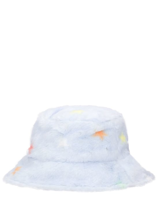 Stella Mccartney Kids: Recycled poly faux fur bucket hat - Light Blue - kids-girls_1 | Luisa Via Roma