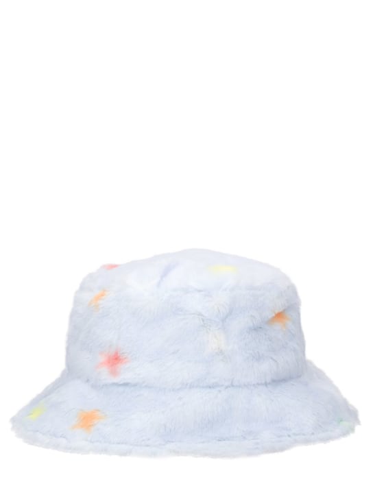 Stella Mccartney Kids: Recycled poly faux fur bucket hat - Hellblau - kids-girls_0 | Luisa Via Roma