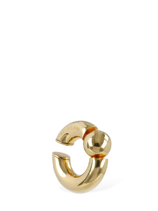 Balenciaga: Mega brass ear cuff - Gold - men_1 | Luisa Via Roma