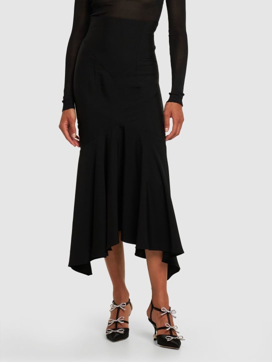 Giambattista Valli: 70mm Satin high heels - Siyah - women_1 | Luisa Via Roma