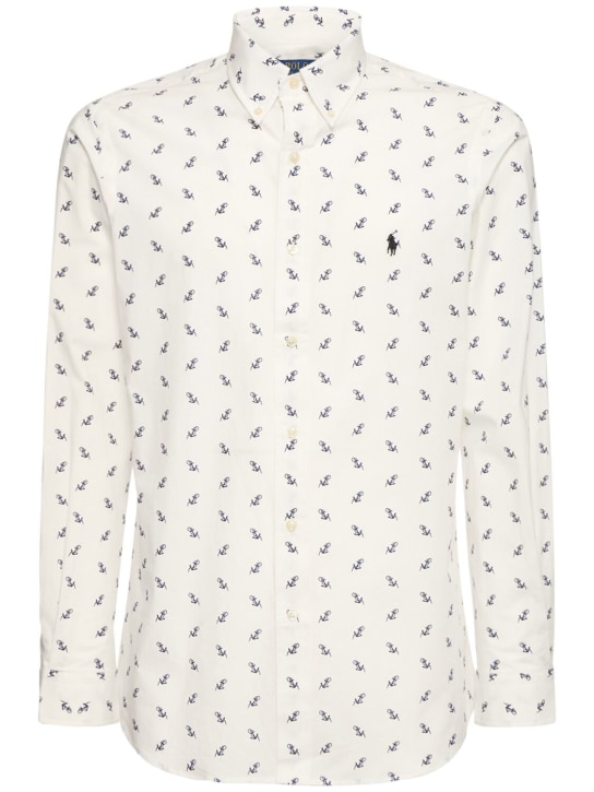 Polo Ralph Lauren: Hemd aus Stretch-Baumwolle - Weiß - men_0 | Luisa Via Roma