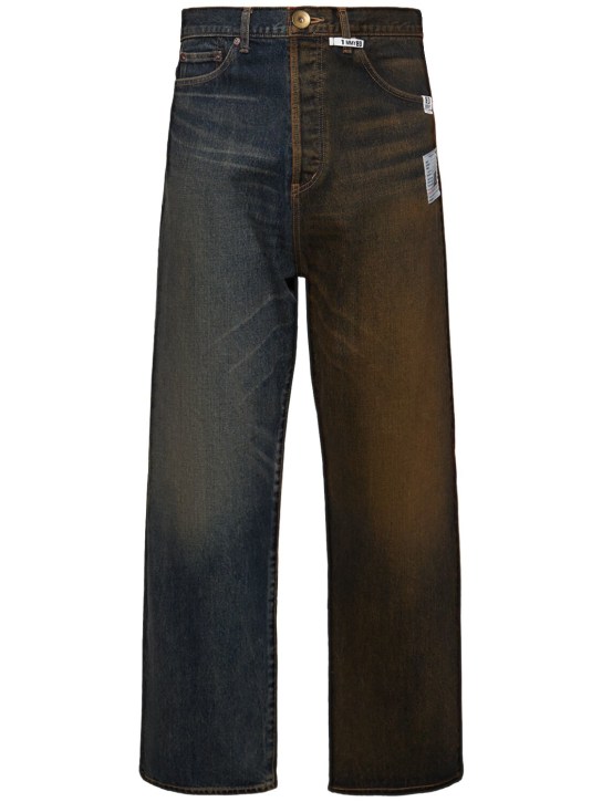 Mihara Yasuhiro: Two tone cotton denim pants - men_0 | Luisa Via Roma