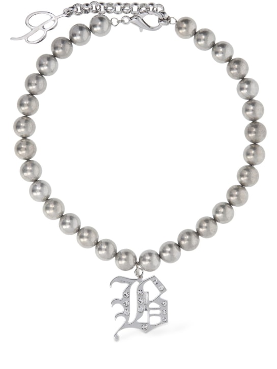 Blumarine: Halsband mit B-Logo - Silber - women_0 | Luisa Via Roma