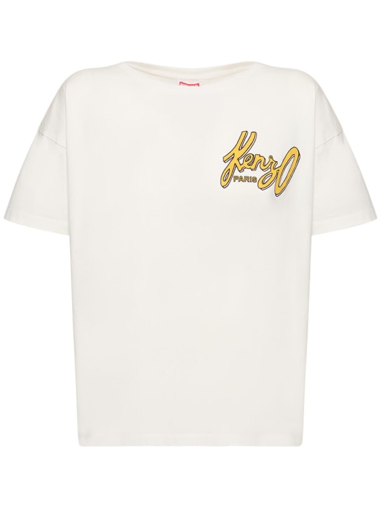 Kenzo Paris: T-shirt relaxed fit in cotone - Off White - women_0 | Luisa Via Roma