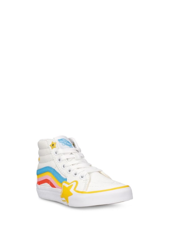 Vans: SK8-Hi faux leather lace-up sneakers - White - kids-girls_1 | Luisa Via Roma