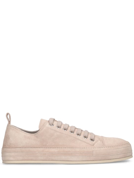 Ann Demeulemeester: Gert leather low-top sneakers - Natural White - men_0 | Luisa Via Roma
