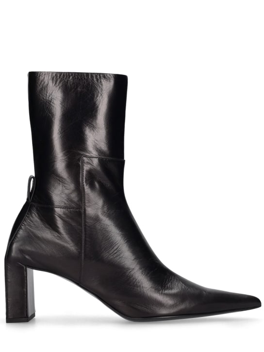 Jil Sander: 70毫米皮革及踝靴 - 黑色 - women_0 | Luisa Via Roma