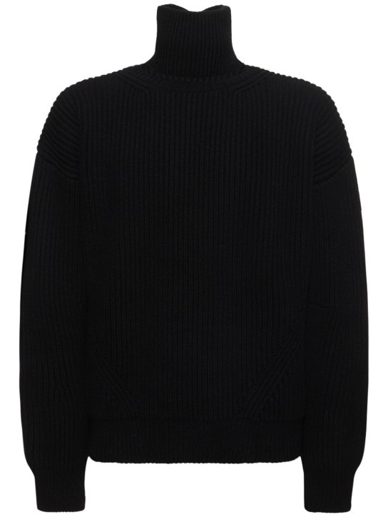 Ann Demeulemeester: Geirnart oversized wool knit sweater - Siyah - men_0 | Luisa Via Roma