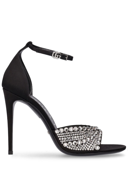 Gucci: 110mm Ilse silk blend sandals - Schwarz - women_0 | Luisa Via Roma