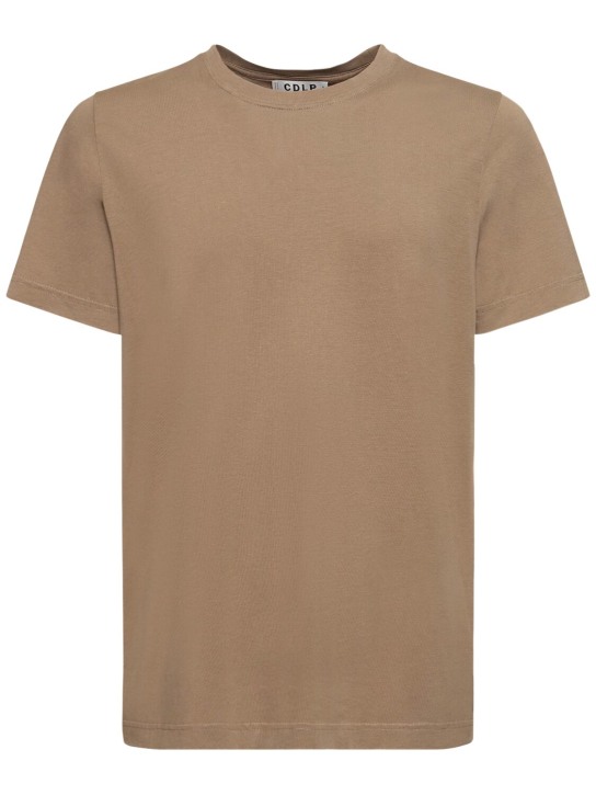 CDLP: Mittelgewichtiges T-Shirt aus Lyocell & Baumwolle - Khaki - men_0 | Luisa Via Roma