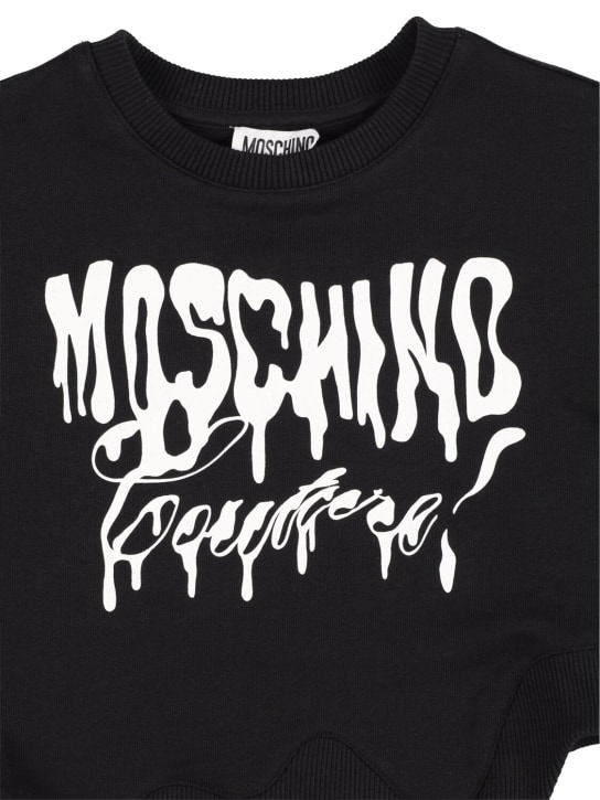 Moschino: コットンスウェットシャツ＆スウェットパンツ - ブラック - kids-girls_1 | Luisa Via Roma