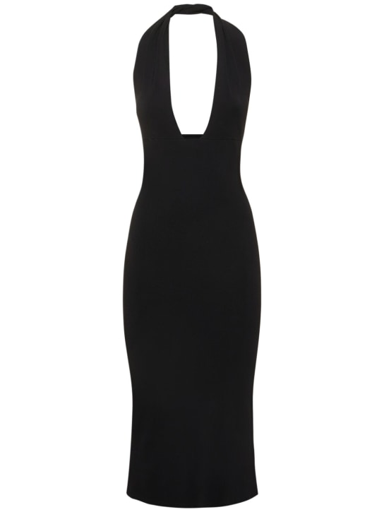 Weworewhat: Vestido halter midi de nylon y viscosa - Negro - women_0 | Luisa Via Roma