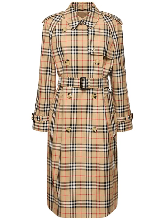 Burberry: Trench Harehope stampato - Archive Beige - women_0 | Luisa Via Roma