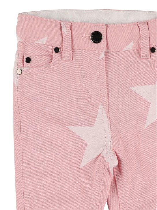 Stella Mccartney Kids: Star print organic cotton blend jeans - Pink/Weiß - kids-girls_1 | Luisa Via Roma