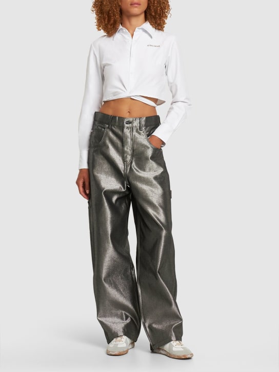 Marc Jacobs: Reflective oversize jeans - Gümüş - women_1 | Luisa Via Roma