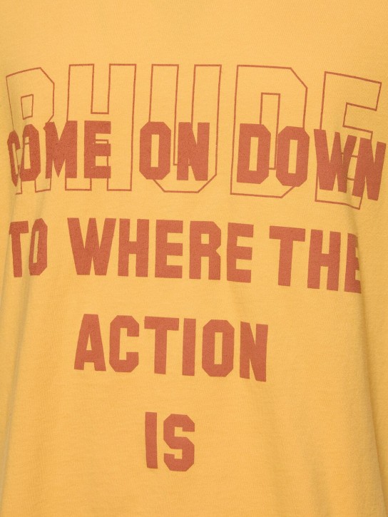 RHUDE: Rhude Action raglan t-shirt - Yellow/Black - men_1 | Luisa Via Roma