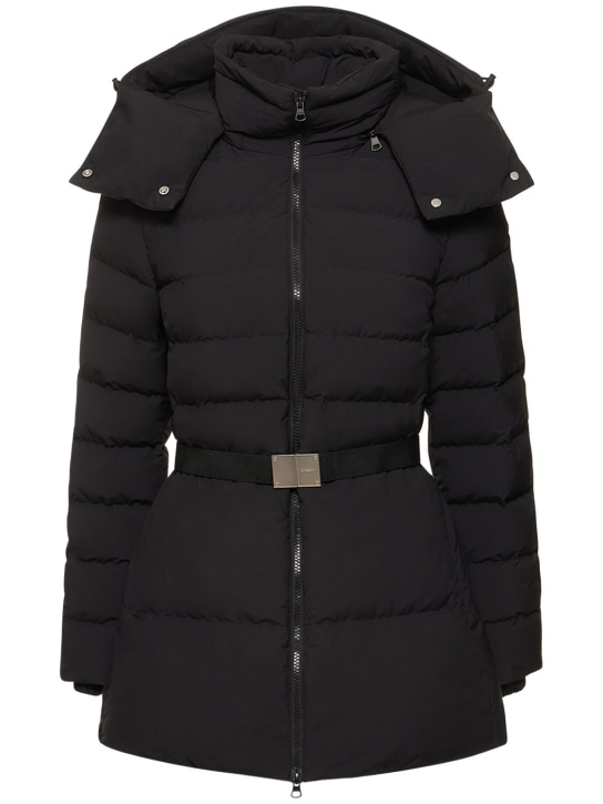 Burberry: Burniston belted quilted down jacket - Black - women_0 | Luisa Via Roma