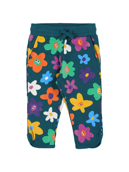Stella Mccartney Kids: Pantalones deportivos de algodón orgánico - Verde - kids-girls_0 | Luisa Via Roma