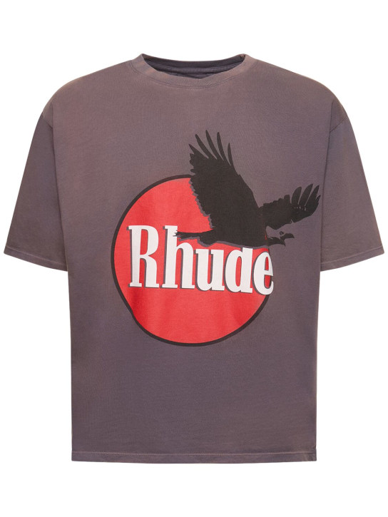 RHUDE: Eagle Tシャツ - グレー - men_0 | Luisa Via Roma