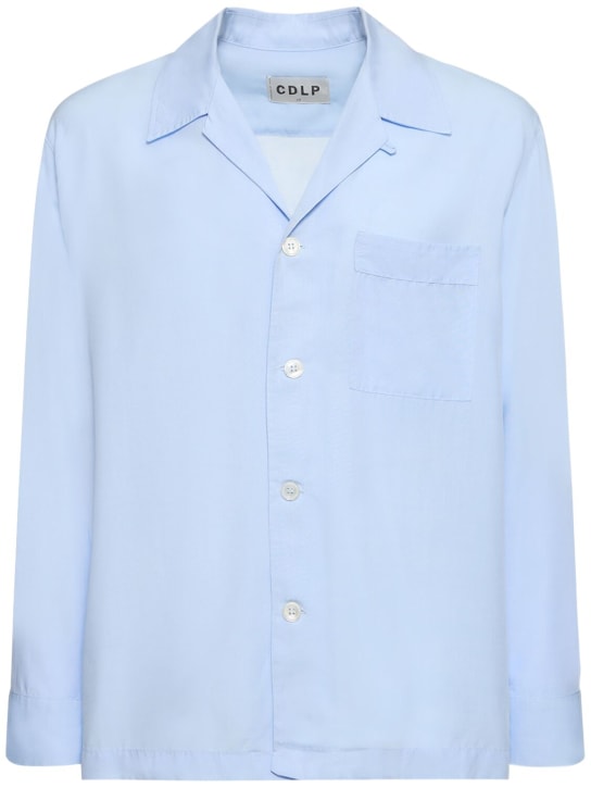 CDLP: Woven lyocell pajama shirt - Sky Blue - men_0 | Luisa Via Roma