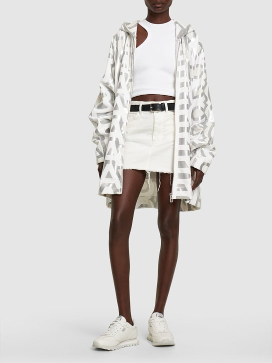 Marc Jacobs: Monogram zip hoodie - Beyaz/Gümüş - women_1 | Luisa Via Roma