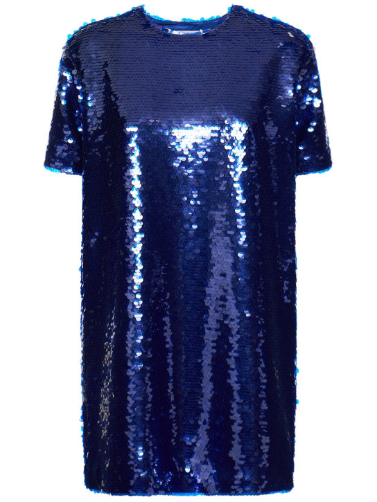 The Frankie Shop: Vestido corto con decoraciones - Azul - women_0 | Luisa Via Roma