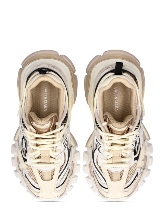 Balenciaga: Sneakers Track.2 de malla y nylon con cordones - Beige Mix - kids-girls_1 | Luisa Via Roma