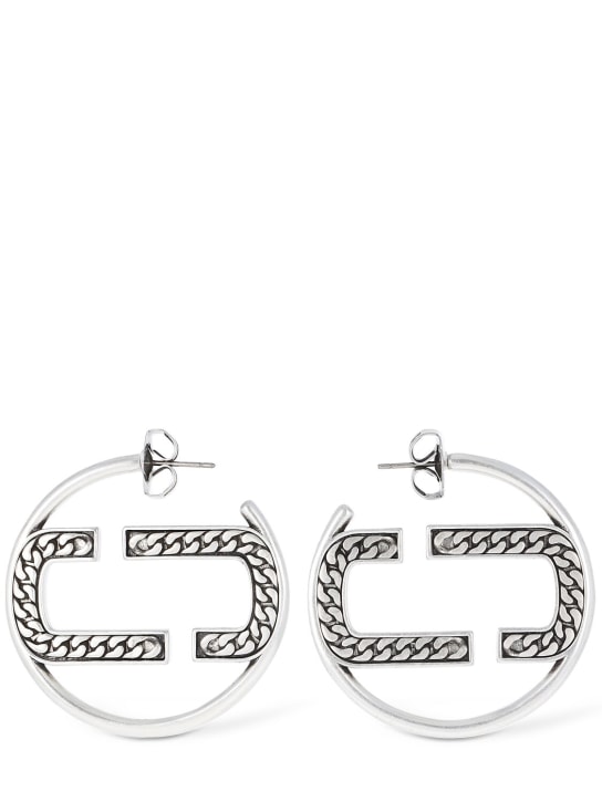 Marc Jacobs: ST. Marc hoop earrings - Silver - women_0 | Luisa Via Roma